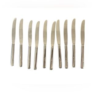 Ten Vintage Atomic Star MCM Flatware Dinner Knives USA Stainless